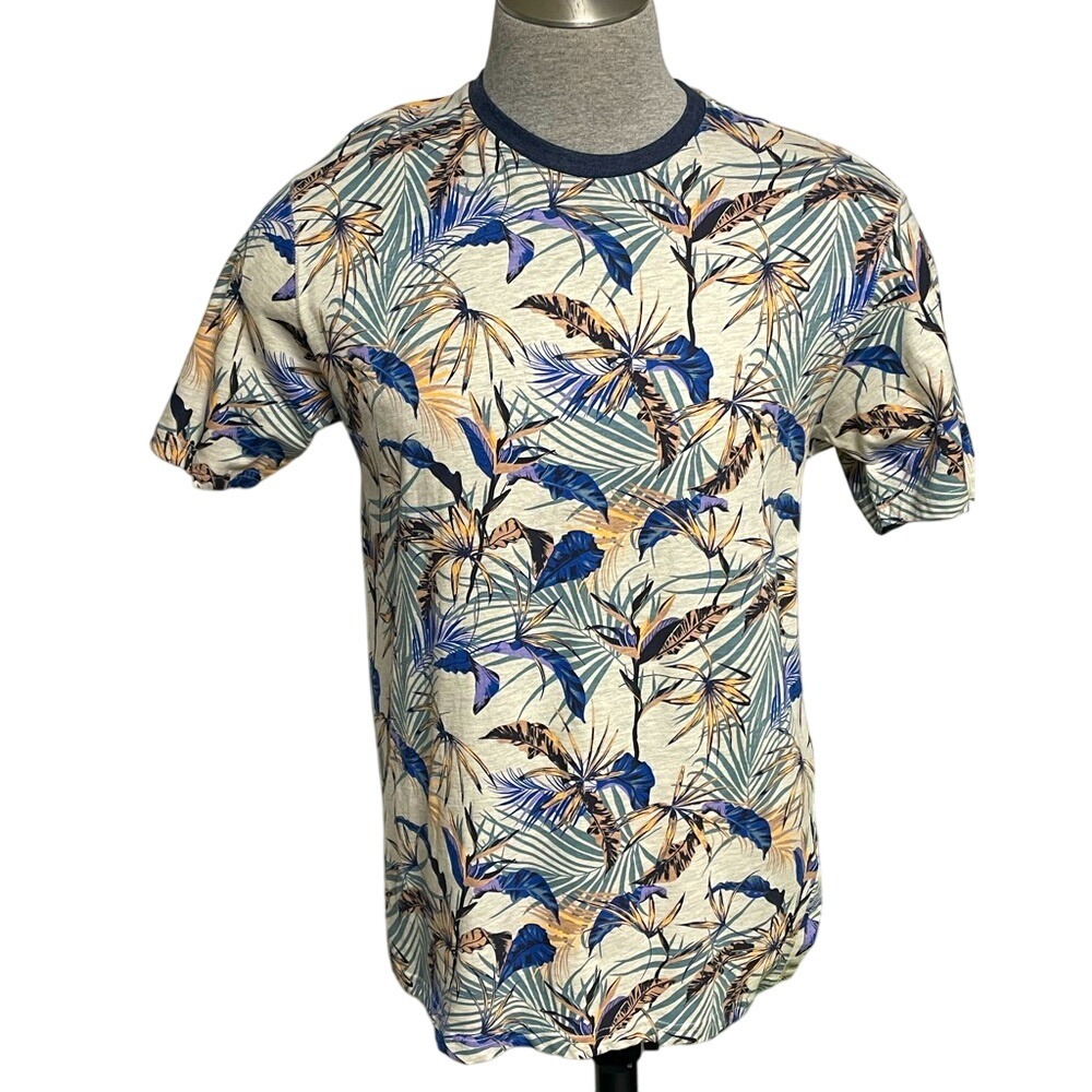 Free Planet Tropical‎ Print Tee Shirt Mens Large